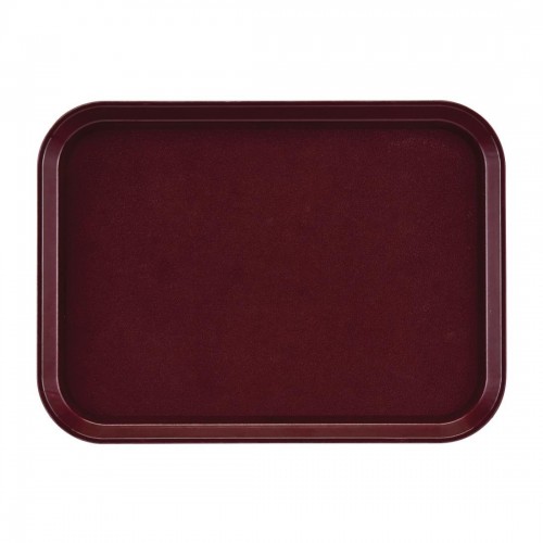 Cambro EpicTread Fibreglass Rectangular Non-Slip Tray Burgundy 415mm