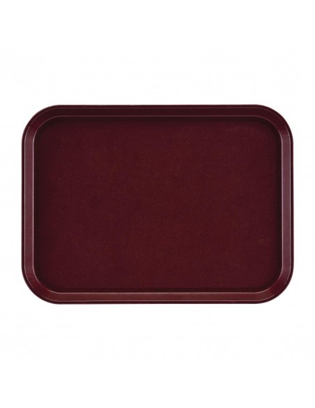 Cambro EpicTread Fibreglass Rectangular Non-Slip Tray Burgundy 415mm