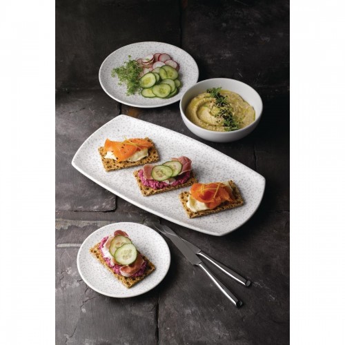 Churchill Menu Shades Caldera Rectangular Plates Chalk White 190