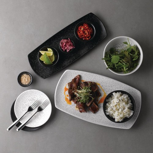 Churchill Menu Shades Caldera Rectangular Plates Chalk White 190