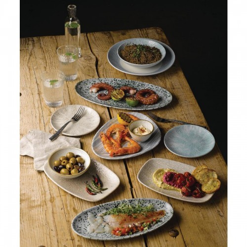 Churchill Mineral Oval Chef Plates Blue 150 x 299mm