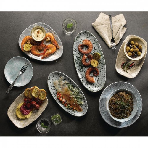 Churchill Mineral Oval Chef Plates Blue 150 x 299mm