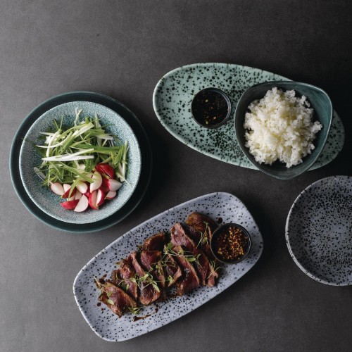 Churchill Mineral Oval Chef Plates Green 173 x 347mm