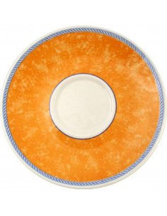 Churchill New Horizons Marble Border Cappuccino Saucers Orange 170mm