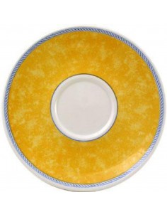 Churchill New Horizons Marble Border Cappuccino Saucers Yellow 170mm