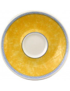 Churchill New Horizons Marble Border Espresso Saucers Yellow 115mm