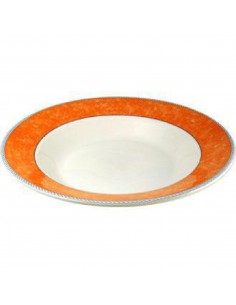 Churchill New Horizons Marble Border Pasta Plates Orange 300mm