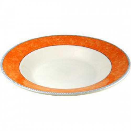 Churchill New Horizons Marble Border Pasta Plates Orange 300mm