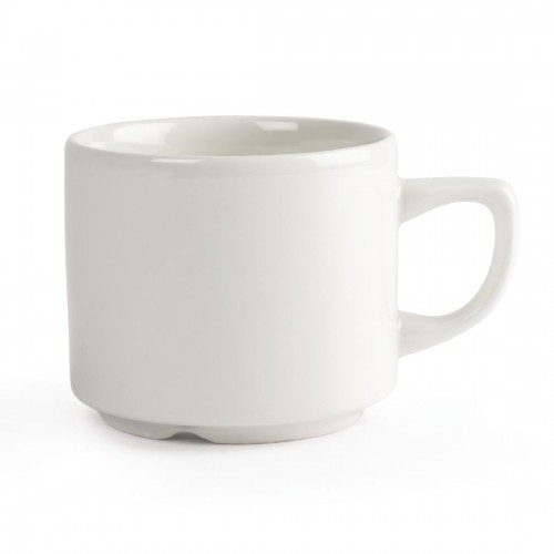 Churchill Plain Whiteware Stacking Maple Tea Cups 199ml