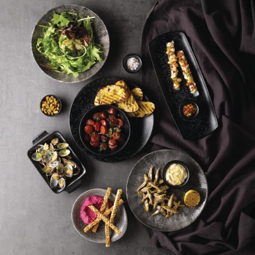 Churchill Super Vitrified Churchill Raku Round Dish Quartz Black