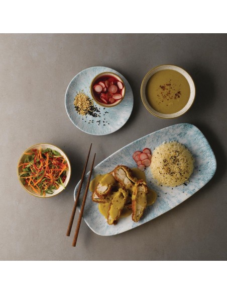 Churchill Stone Coupe Plates Aquamarine 165mm