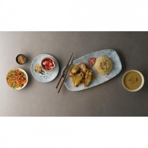 Churchill Stone Oblong Chef Plates Aquamarine 153 x 298mm