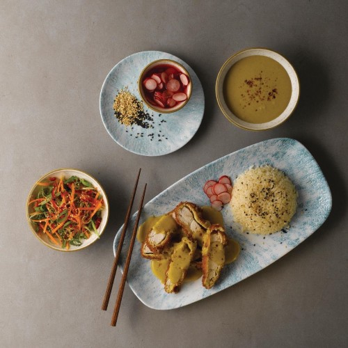 Churchill Stone Oblong Chef Plates Aquamarine 153 x 298mm