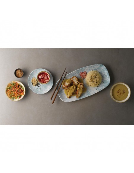 Churchill Stone Oblong Chef Plates Aquamarine 189 x 355mm