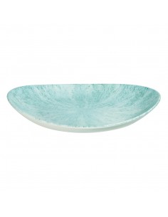 Churchill Stone Oval Coupe Plates Aquamarine 270 x 229mm