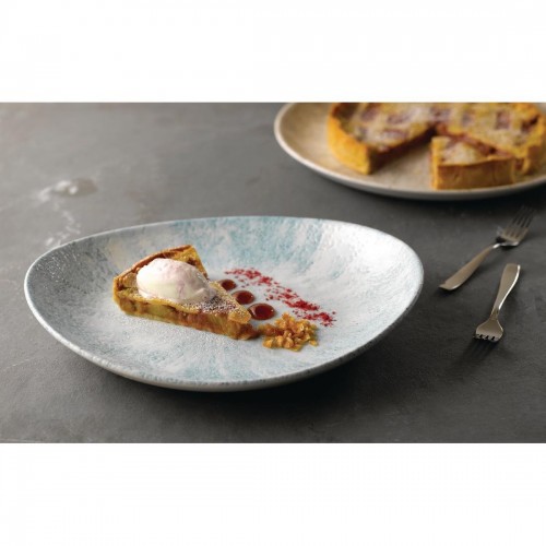 Churchill Stone Oval Coupe Plates Aquamarine 270 x 229mm