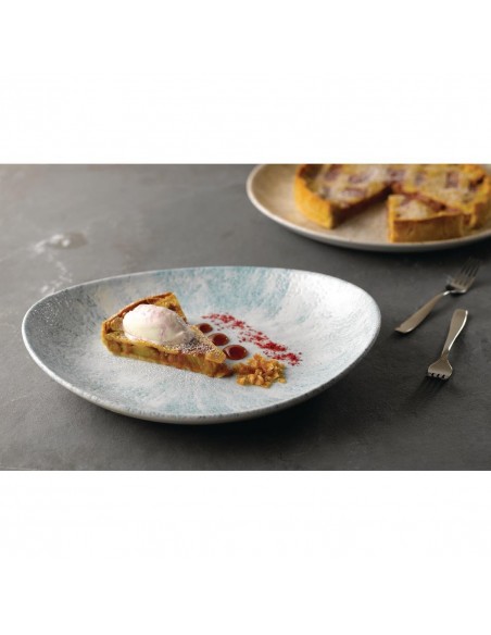 Churchill Stone Oval Coupe Plates Aquamarine 270 x 229mm