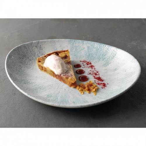 Churchill Stone Oval Coupe Plates Aquamarine 270 x 229mm