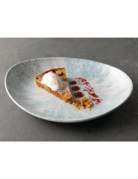 Churchill Stone Oval Coupe Plates Aquamarine 270 x 229mm