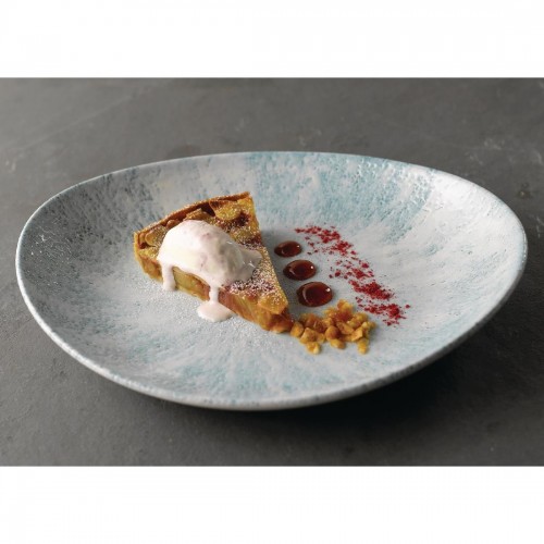 Churchill Stone Oval Coupe Plates Aquamarine 270 x 229mm