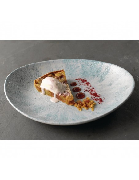 Churchill Stone Oval Coupe Plates Aquamarine 270 x 229mm