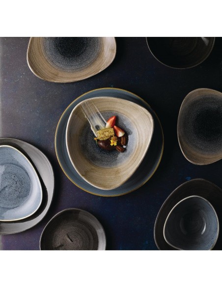 Churchill Stonecast Aqueous Coupe Plates Blue 165mm