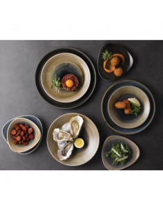 Churchill Stonecast Aqueous Deep Coupe Plates Blue 225mm 2