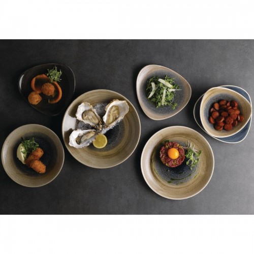 Churchill Stonecast Aqueous Deep Coupe Plates Blue 225mm