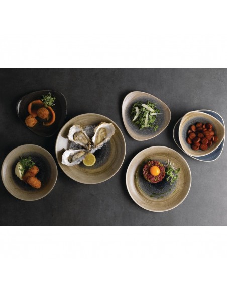 Churchill Stonecast Aqueous Deep Coupe Plates Blue 225mm