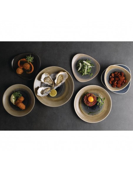 Churchill Stonecast Aqueous Deep Coupe Plates Blue 225mm