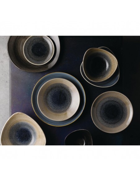 Churchill Stonecast Aqueous Deep Coupe Plates Blue 225mm