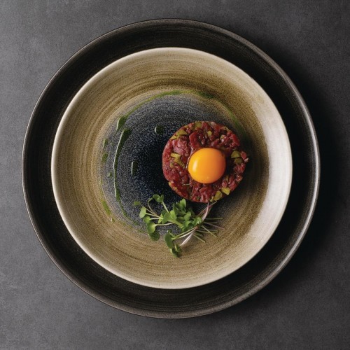 Churchill Stonecast Aqueous Deep Coupe Plates Blue 255mm