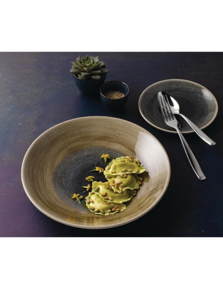 Churchill Stonecast Aqueous Deep Coupe Plates Blue 255mm