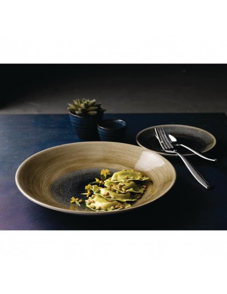 Churchill Stonecast Aqueous Deep Coupe Plates Blue 255mm