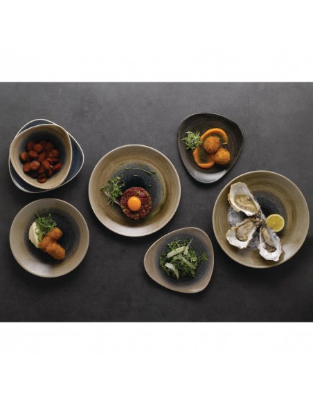 Churchill Stonecast Aqueous Deep Coupe Plates Blue 255mm