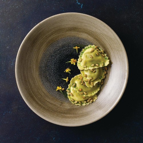 Churchill Stonecast Aqueous Deep Coupe Plates Blue 281mm