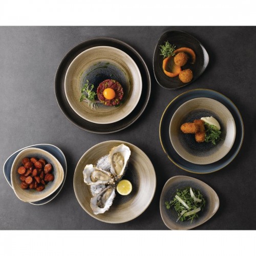 Churchill Stonecast Aqueous Deep Coupe Plates Blue 281mm