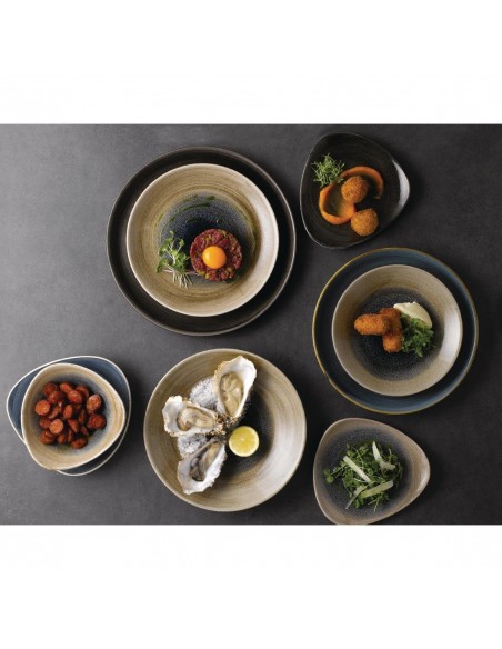 Churchill Stonecast Aqueous Deep Coupe Plates Blue 281mm