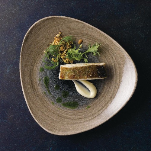 Churchill Stonecast Aqueous Deep Coupe Plates Blue 281mm