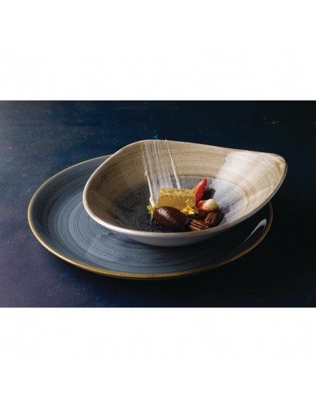 Churchill Stonecast Aqueous Triangular Bowls Blue 21oz 235mm