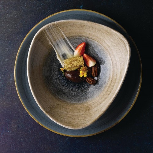 Churchill Stonecast Aqueous Triangular Bowls Blue 21oz 235mm