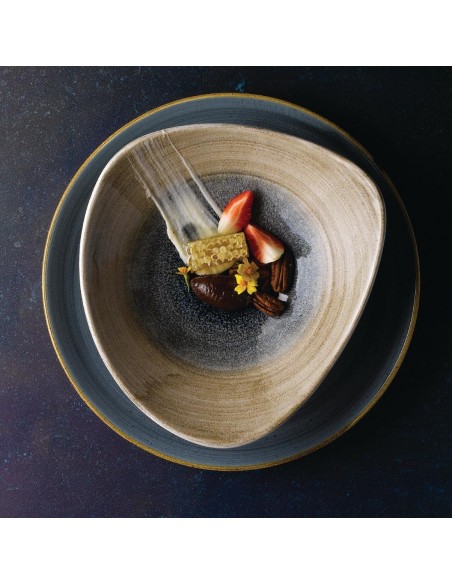 Churchill Stonecast Aqueous Triangular Bowls Blue 21oz 235mm