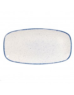 Churchill Stonecast Hints Oblong Plates Indigo Blue 355mm