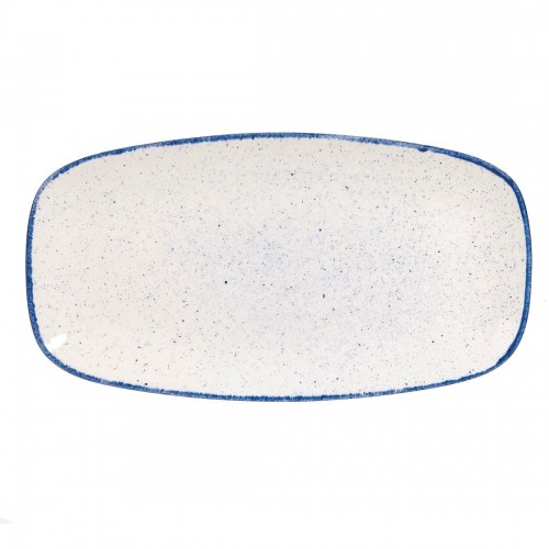 Churchill Stonecast Hints Rectangular Plates Indigo Blue 355mm