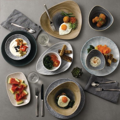 Churchill Stonecast Patina Coupe Plates Rustic Teal 260mm