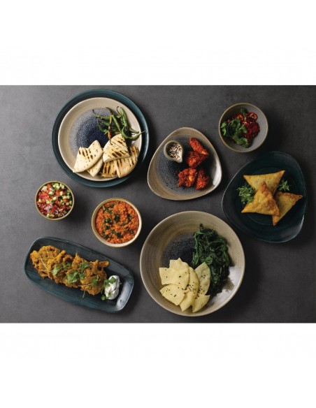 Churchill Stonecast Patina Oblong Chef Plates Rustic Teal 355 x 