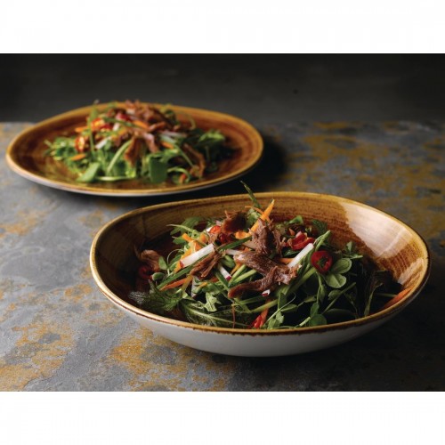 Churchill Stonecast Patina Organic Round Plates Vintage Copper 2