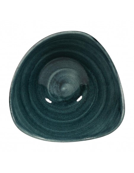 Churchill Stonecast Patina Triangular Bowls Rustic Teal 153mm