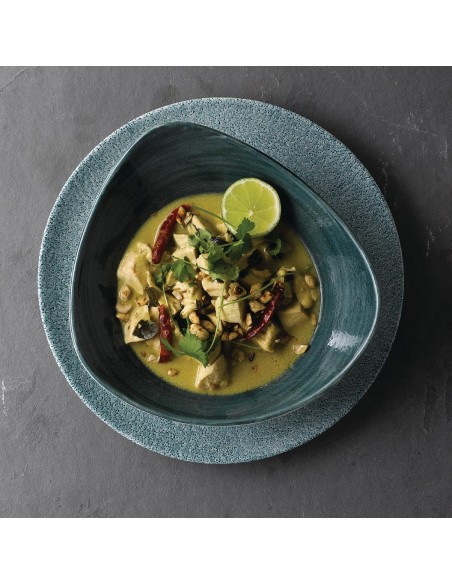 Churchill Stonecast Patina Triangular Bowls Rustic Teal 153mm