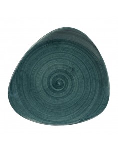 Churchill Stonecast Patina Triangular Plates Rustic Teal 229mm